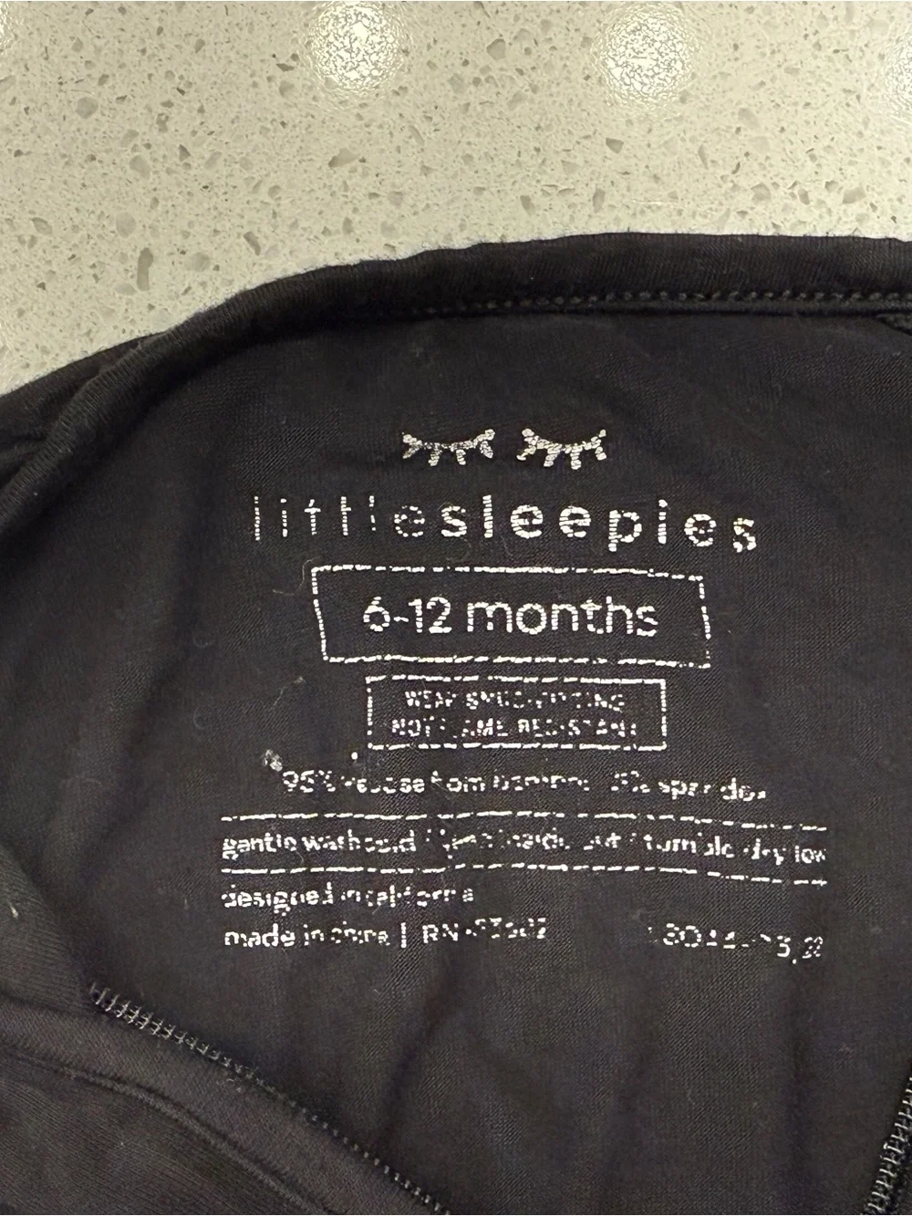 Little Sleepies Black Zip-Front One-Piece Footie